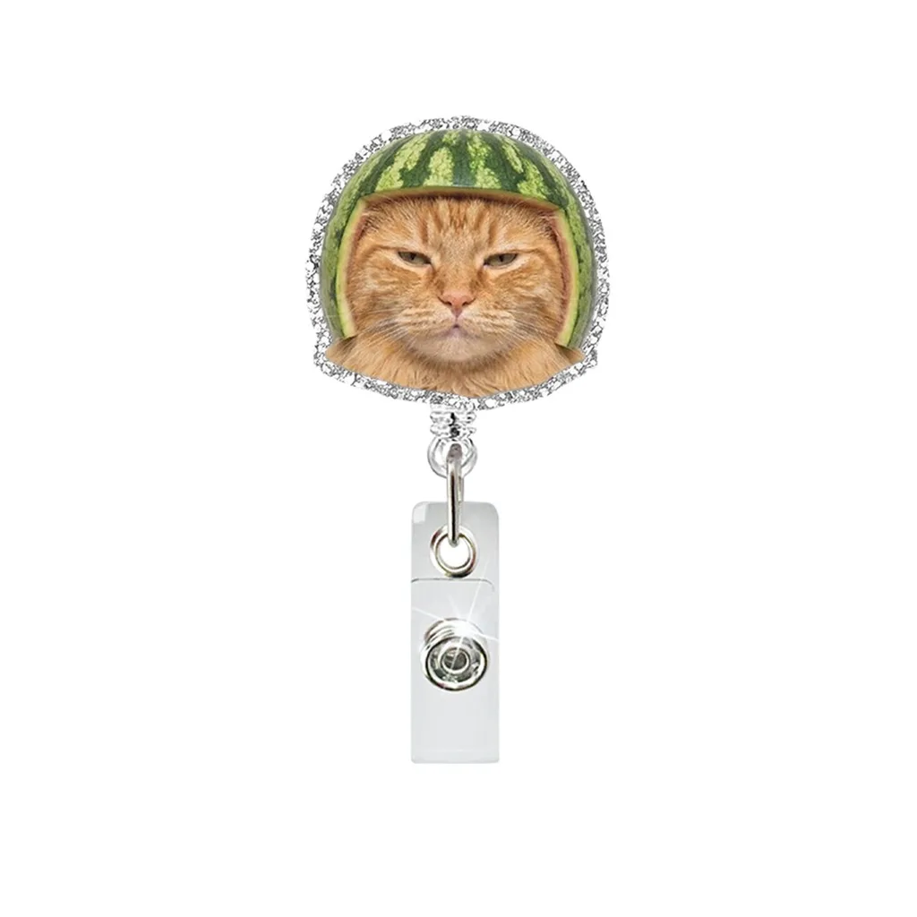 Id Badge Reel Retractable Badge Reel Acrylic Badge Holder Funny For  Staff Id Cards Office Workers