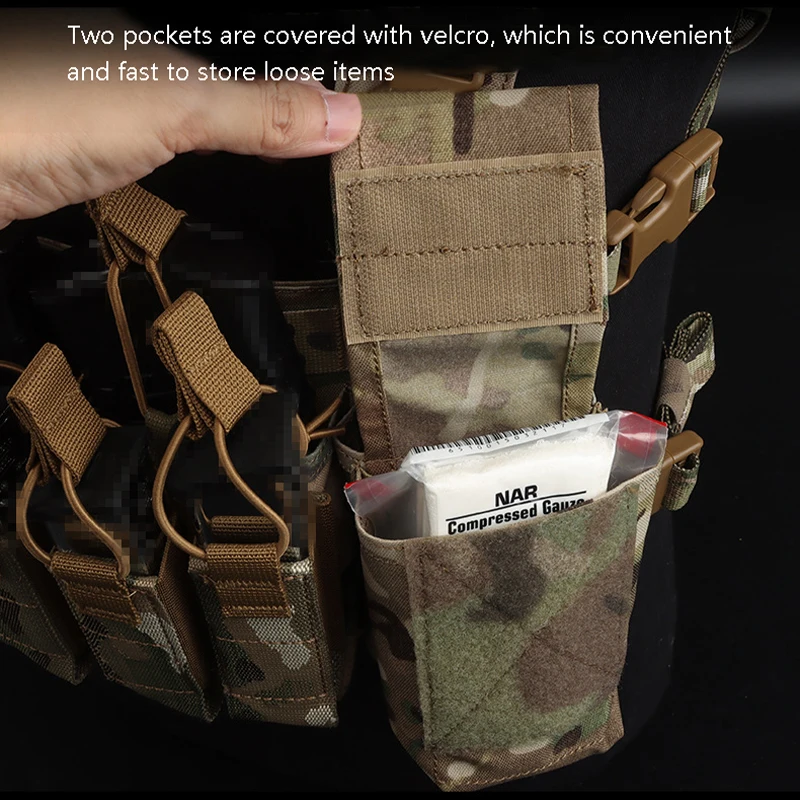 Imagem -02 - Tactical D3crx Camo Multi Funcional Expansível Peito Rig Vest com Pacote de Função Bolsa de Armazenamento Leve