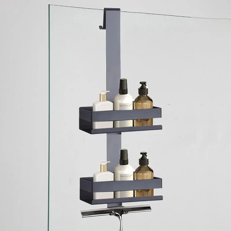 bathroom-storage-shelves-stainless-steel-thickened-double-deck-waterproof-shower-door-hanging-baskets-bathroom-supplies