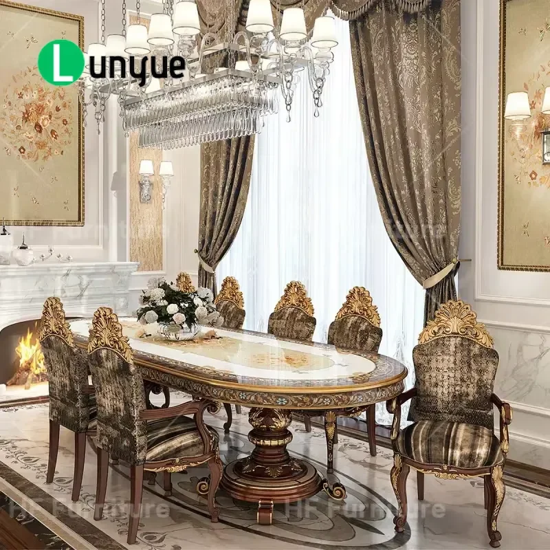Custom Luxury Solid Wood Dining Chair Classic High End Dining Table Set Premium Quality Home Furniture