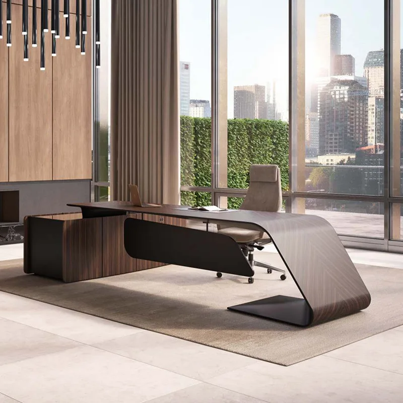 Modern Executive Desk for Office, Large Size Manager Desk,High-End Wooden Boss Table,Minimalist Design, Professional Workstation