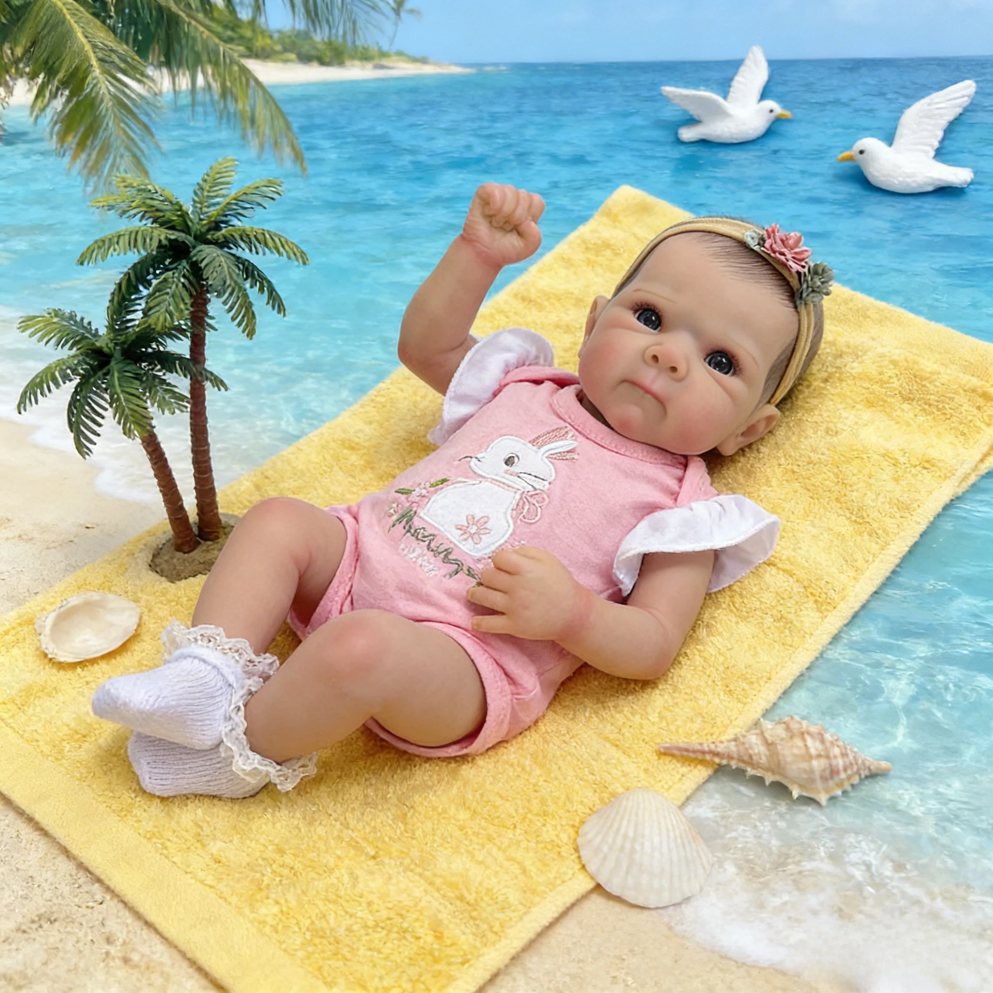 17” Reborn Newborn Doll Girl Bettie Hyper Realistic 3D Skin with Visible Veins, Pink Outfit Bebés Reborns