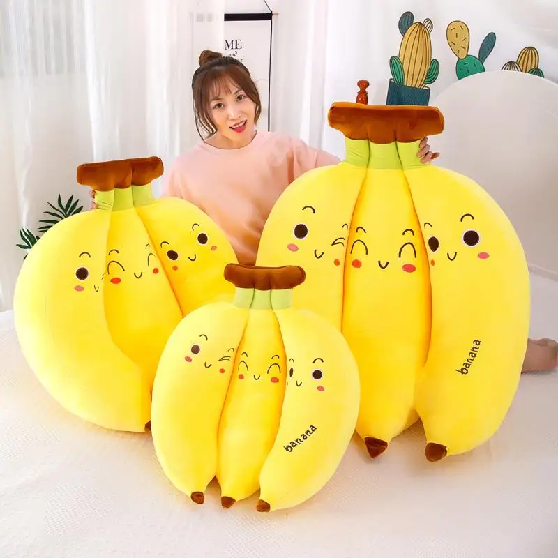 

Большая желтая плюшевая подушка в форме банана, супермягкая кукла для девочек, игрушка для сна, тканевая кукла, наполненная пухом и хлопком, производство Пекин