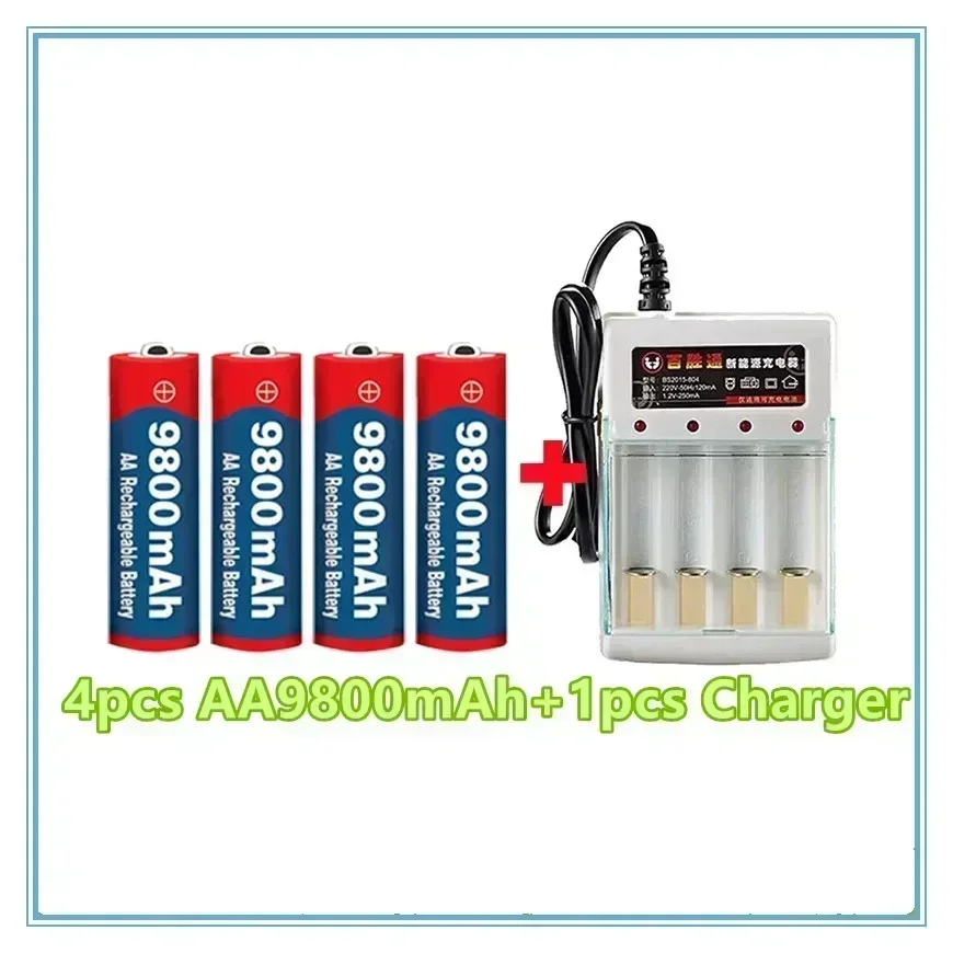 Alkaline rechargeable battery, equipped with computer charger, watch, radio, electronic games, digital camera, 1.5V, AA, 9800mAh