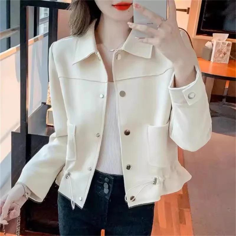 PurpleFragrant Coat for Women\'s Spring and Autumn 2024 New Popular High end Small and Fashion Cardigan Long sleeved Short Top Pi