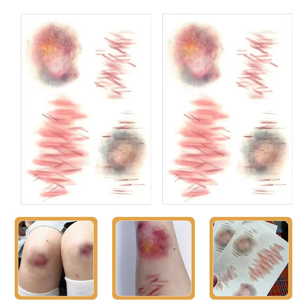 

10 Sheets Scar Prank Props Tattoo Body Makeup for Scars Halloween and Wounds Pvc Children's Face Tattoos