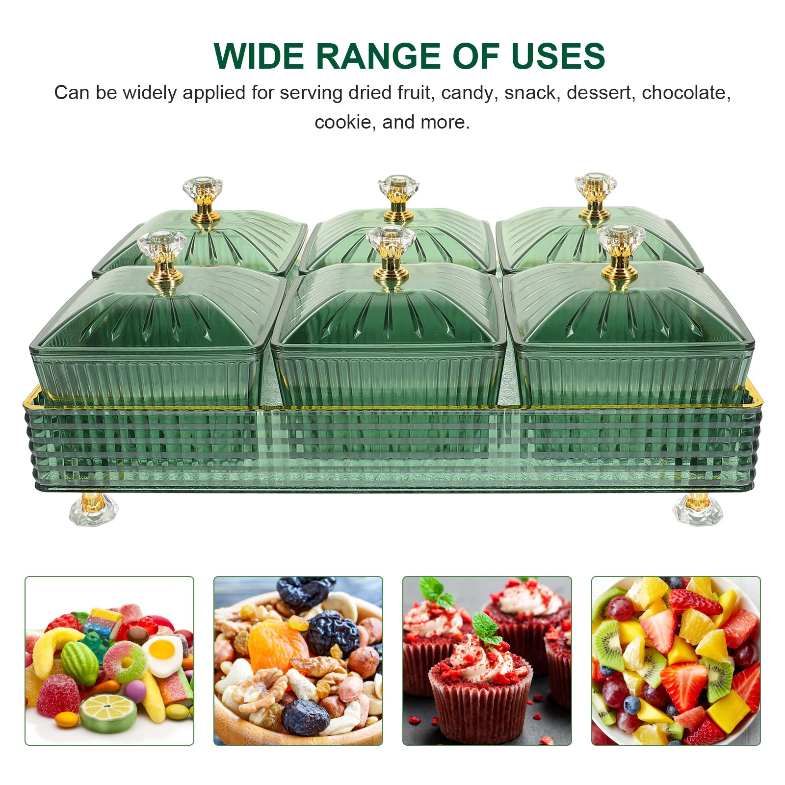 

1 set Creative Snack Platter Tray Dry Fruit Plate with Lid Household Food Bowl Serving Dish for Party Seasonings
