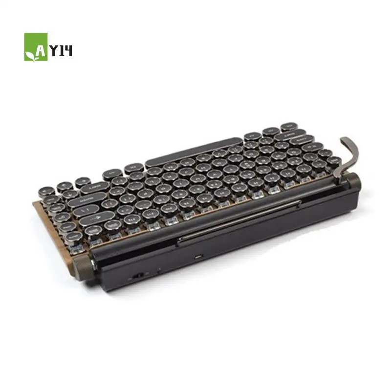 

AY14 -83 Keys Gaming Keyboards Retro Typewriter Keyboard Wireless Bluetooth Keyboard USB Mechanical Punk Keycaps For PC