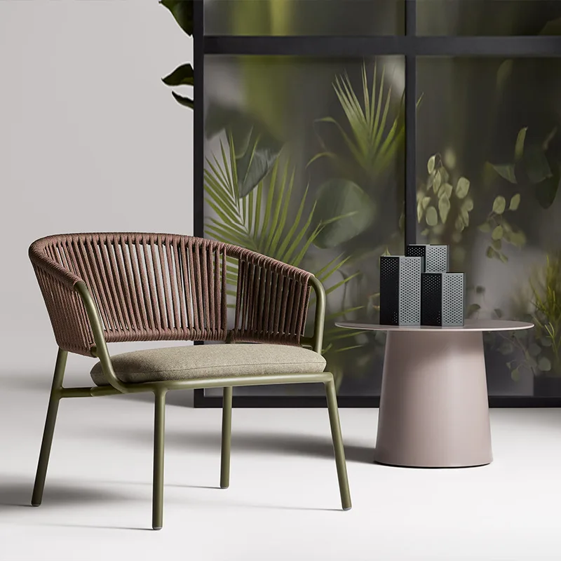 

Rattan Chair Outdoor Furniture Bar Cafe Courtyard Villa Catering Milk Tea Shop Indoor Leisure Table and Chair Coffee Table