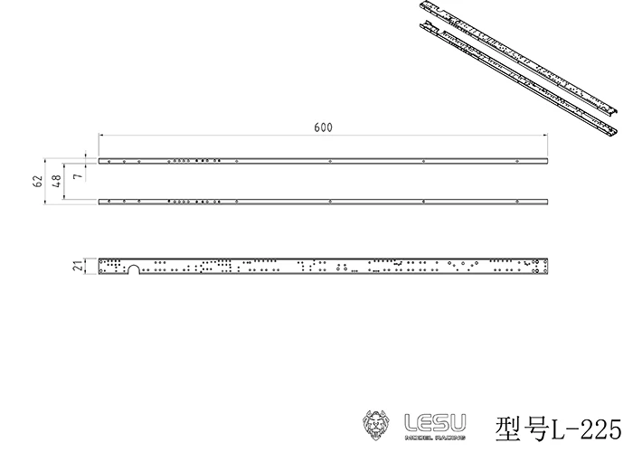 LESU 1/14 telaio in metallo telaio per RC MAN TGS Dumper Z0019 camion modello fai da te TH18396-SMT2