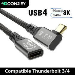 USB 4 thunderbolt 4 Type C Extension Cable 40Gbps PD 240W Fast Charging USB-C Data Cable 8K@60Hz For eGPU iPhone 15 MacBook Pro