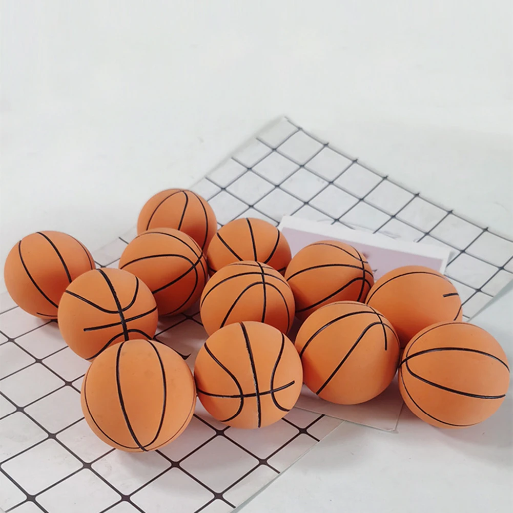 6cm Small Inflatable Basketball Rubber Mini Sports Basketball  Soft High Bouncy Decompression Ball Family Parent-Child Games