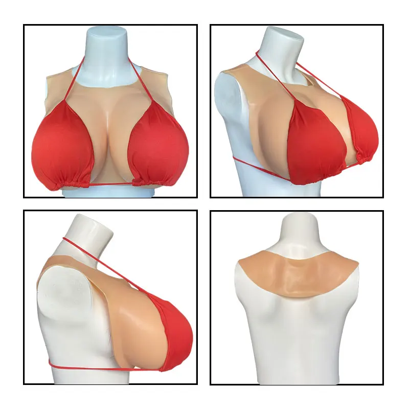 Silicone Breast Forms for Transgender Crossdresser Drag Queen Cosplay - Plump Soft Shake Tight Fit Huge Fake Boobs