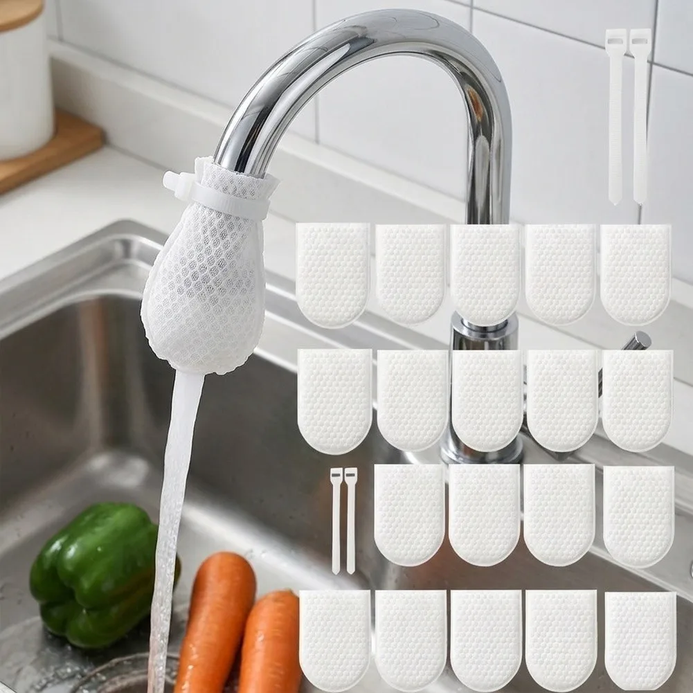 10/20/30/40/50/60Pcs Faucet Filter Cotton Bag Set Anti-splash Faucet Filter For Kitchen Bathroom Taps- Tap Water Filter Bag