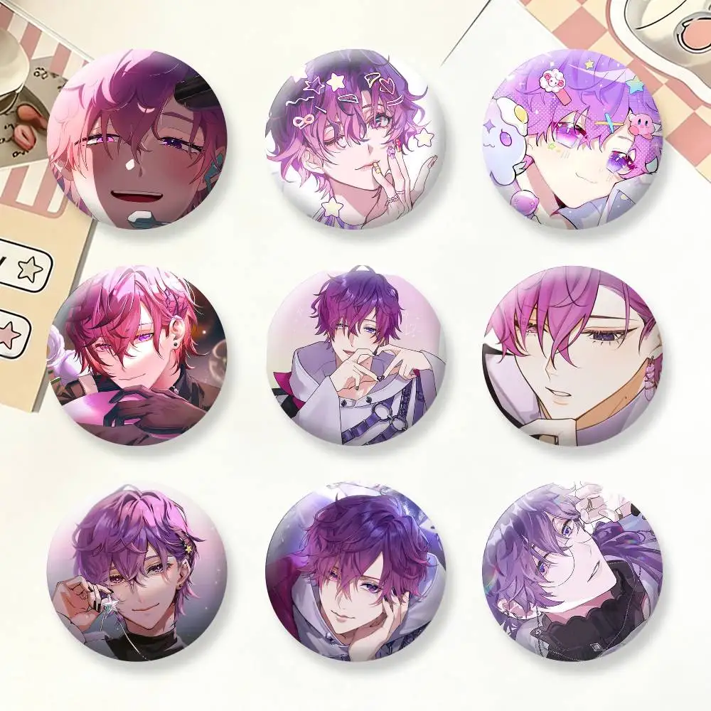 U-Uki V-Violeta Round Button Pins Backpack Clothing Decor Brooch Badge Jewelry Gifts for Kids