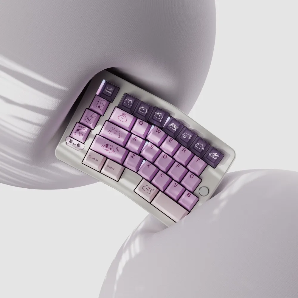 

Mio Milkshake Keycap Set 160key PBT Custom Cute Purple Keyboard Cap Cherry Profile KeyCap for Mechanical Keyboard Accessories
