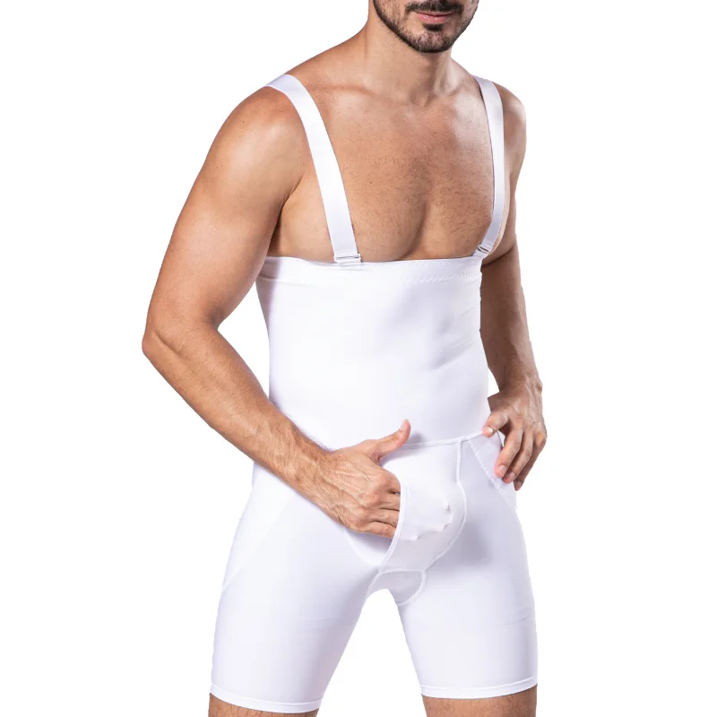 

Утягивающее белье для мужчин, Корректирующее белье с завышенной талией для живота, шорты-боксеры со съемными регулируемыми лямками, защита от скатывания