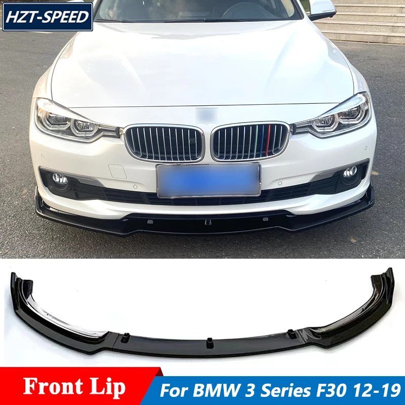 

3 PCS ABS Material Black Carbon Color Front Bumper Lip Spoiler Splitters For BMW 3 Series F30 Standard Car Tuning 2012-2019