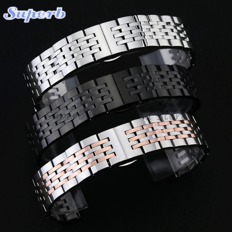 304L Stainless Steel Watch Bracelet for Tissot 12 14 16 18 19 21 20 22mm Solid Mental Watchband Arc End Wristband Replacement