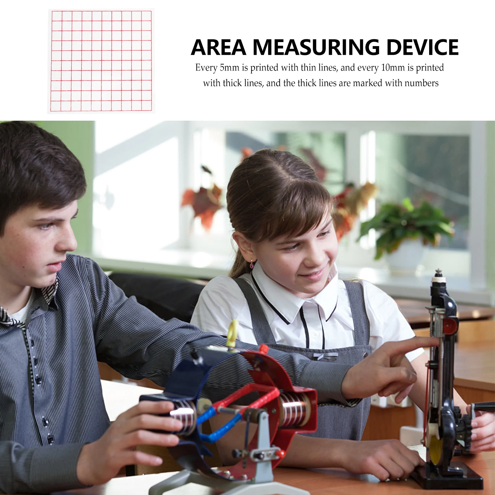 

12 Sheets Area Measurer Plastic Tool Mathematics Educational Toy Measuring Tools Teaching Aids Devices Student
