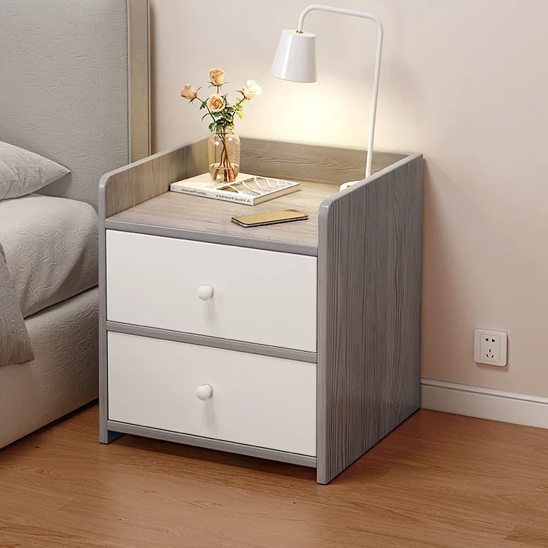 Modern Minimalist Bedside Table Small Storage Cabinet Simple Assembly Nightstand for Bedroom