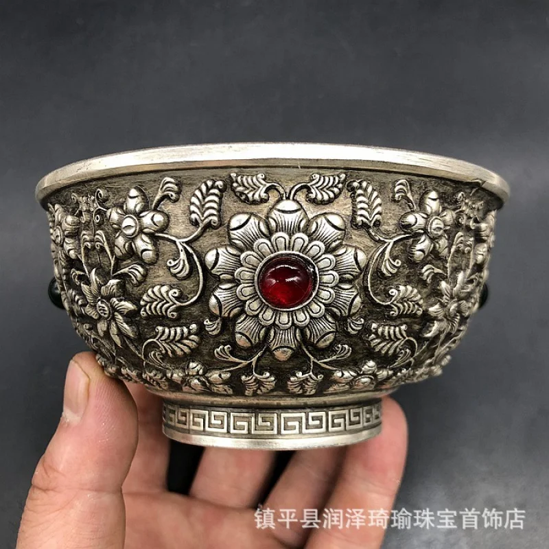 

Antique Antique Miscellaneous Collection Antique Made in Years of Qian Long Emperor of Qing Dynasty Ruby and Emerald Flower Bloo