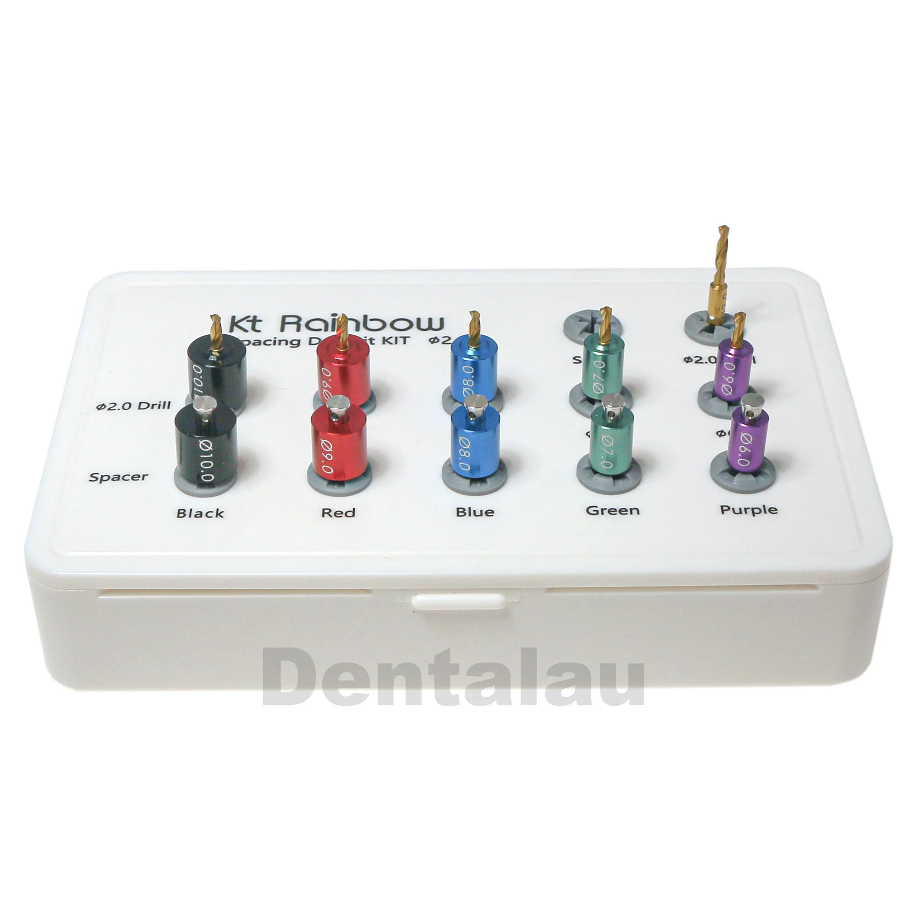 Dental Implant Tools Kits Drills Pilot Pins Spacing Bit kit ∅2.0 with Drill Guide Positioning Spacer