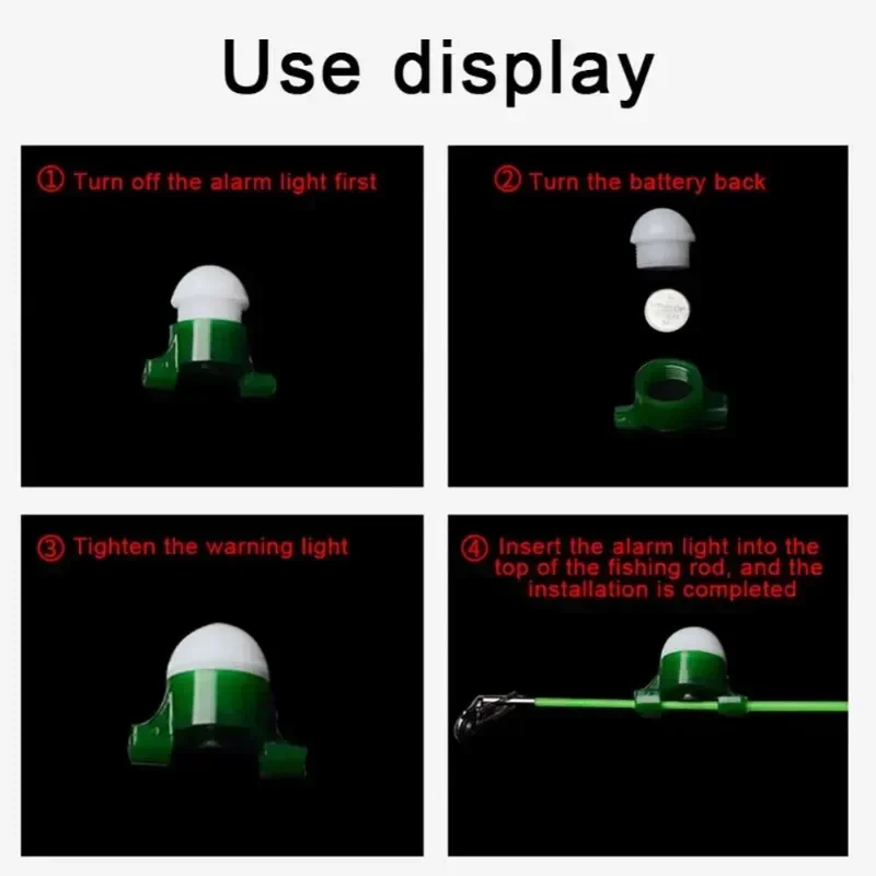 LED ليلة الصيد إنذار ضوء دغة الصيد الملحقات مصباح ليد الذكية تذكير لدغة إنذار ليلة مؤشر الصيد أداة