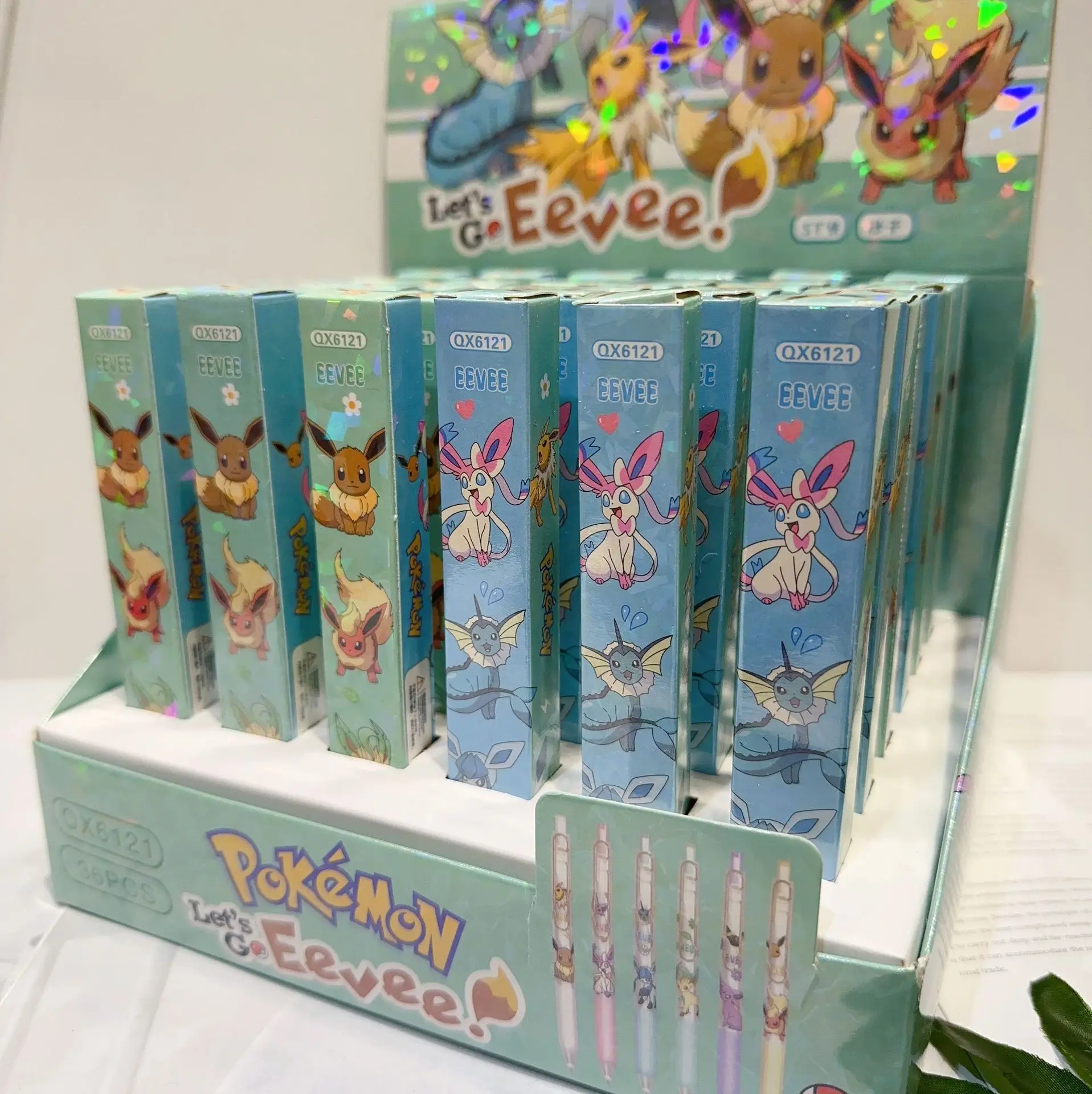 1/5/10pcs Pokémon Eevee Family Blind Box Gel Pen Cute Stationery School Supplies Black Signature Pen Anime Accessories Gifts