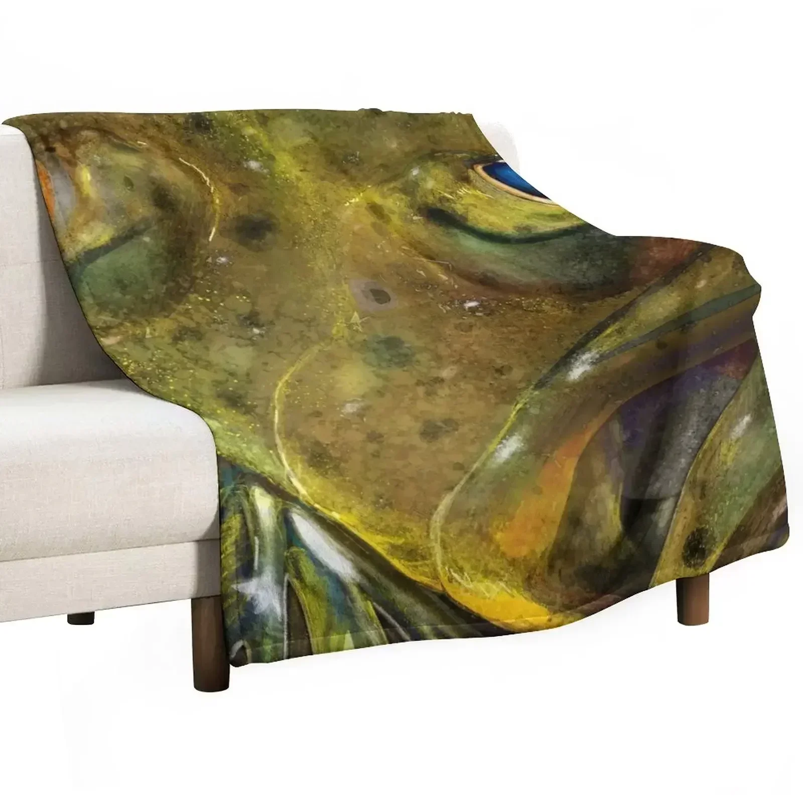 

The Summer Flounder Painting Throw Blanket All Weather Soft Throw Blanket for Sofa