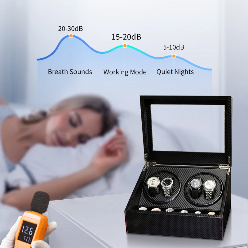 Remontoir de montre automatique à 4 montres, 1 pièce, pour montres pour hommes et femmes, remontoir de montre automatique avec moteur silencieux, alimenté par USB