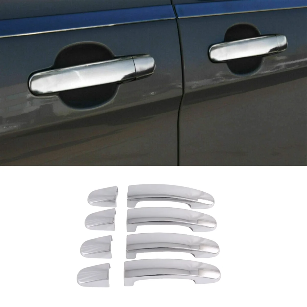 Car Door Handle Cover Trim for Ford Transit 2017-2023 Exterior Accessories , Silver