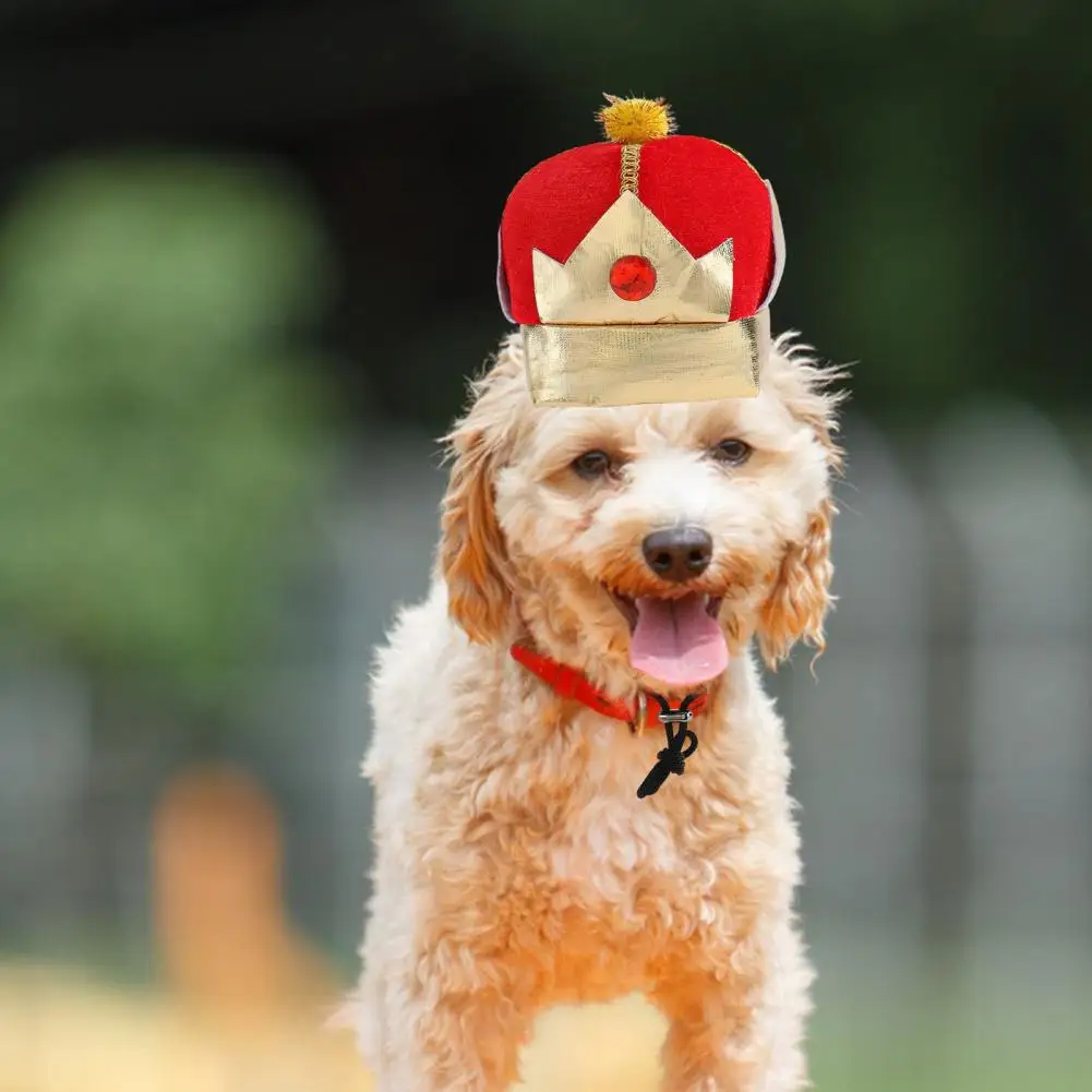 Pet Hat Adorable Pet King Crown Hat for Dogs Adjustable Size Soft Headwear for Cosplay Cute Dog Prop for Pet Supplies Cartoon