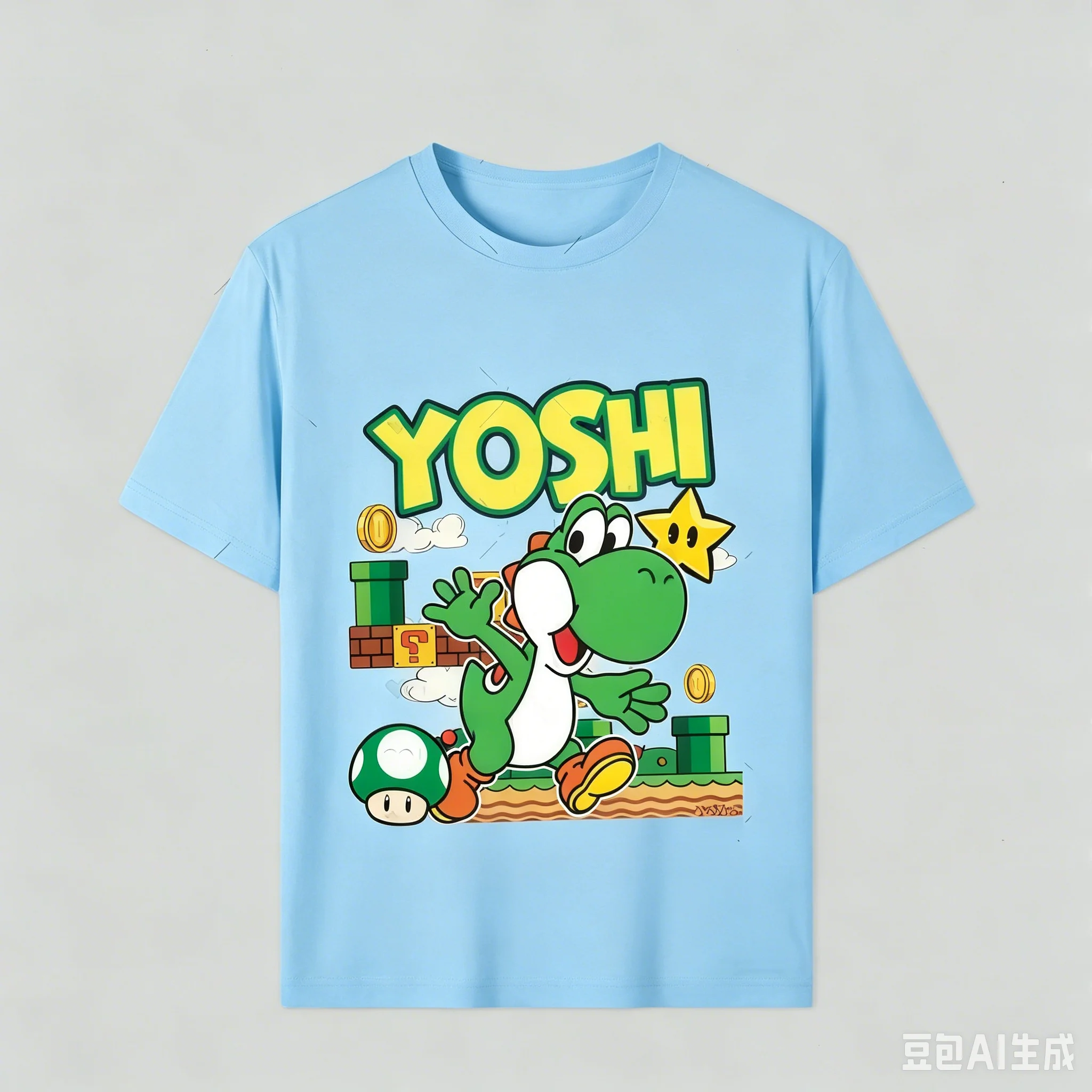 T-Shirt für Jungen, Mädchen, Familie, Kinder, Sommer, Cartoon, Yoshi, Herren- und Damen-Kurzarm-T-Shirt, geeignet für Erwachsene und Kinder
