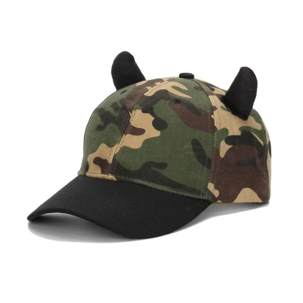 Casual 3D Devil Horn Baseball Cap Cosplay Adjustable Outdoor Sports Sun Hat Breathable Casquette For Man Women Unisex
