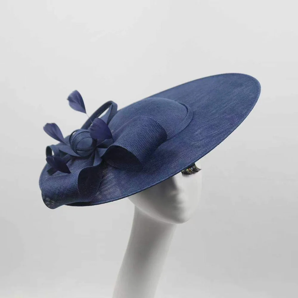Fashion Wide Brim Women Fascinator Hats with Headband Elegant Tea Party Hat Large Vintage Wedding Hat for Wedding Event