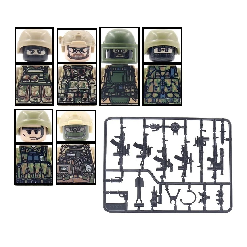 Military SWAT Modern Russia Ukraine Modern Warfare Soldier Weapon Guns Army Figures MOC Building Block Brick Gift Children Toy