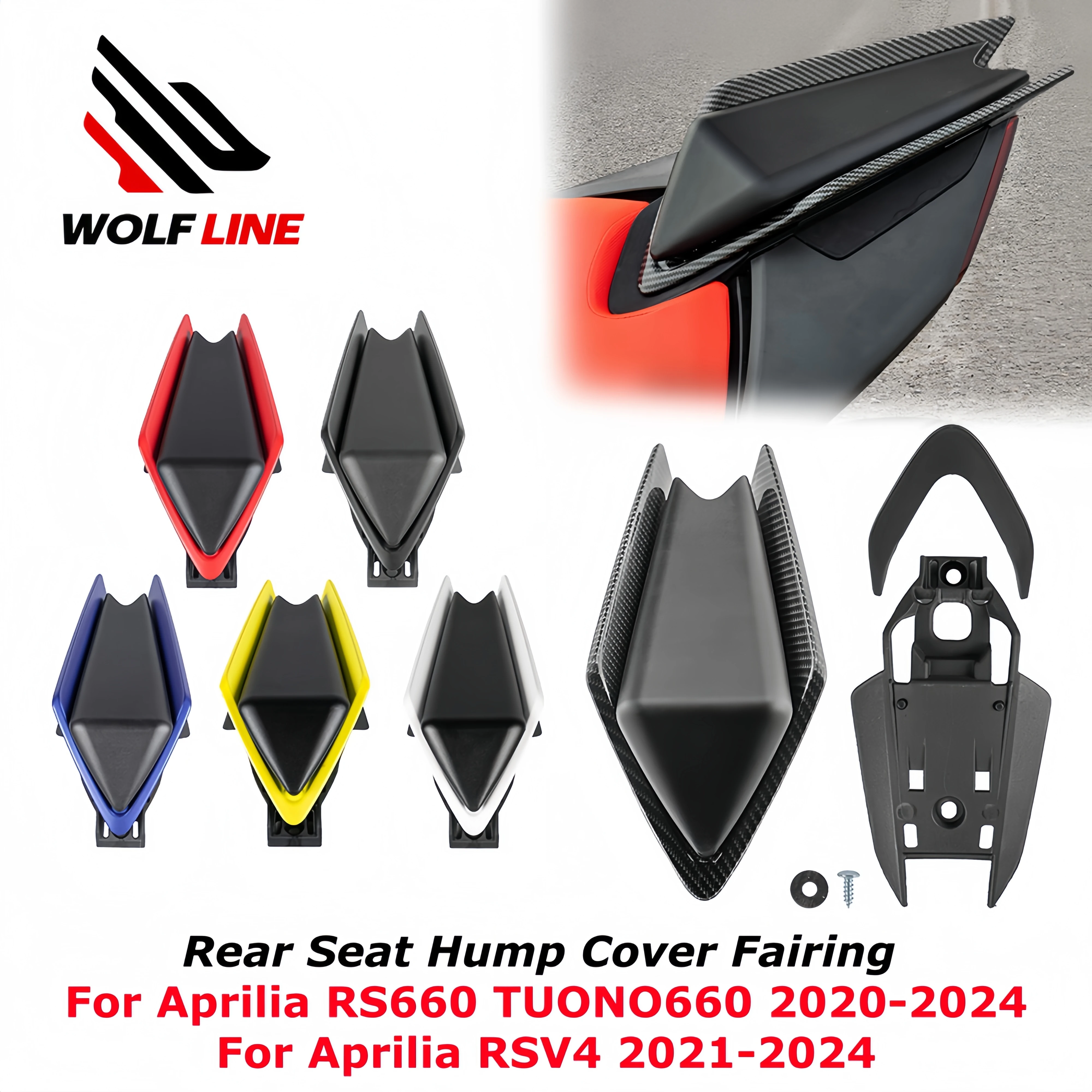 WOLFLINE Rear Seat Hump Cover for Aprilia RS660 TUONO 660 2020-2024 Rear Seat Passenger Spoiler Fairing for Aprilia RSV4 2021-24