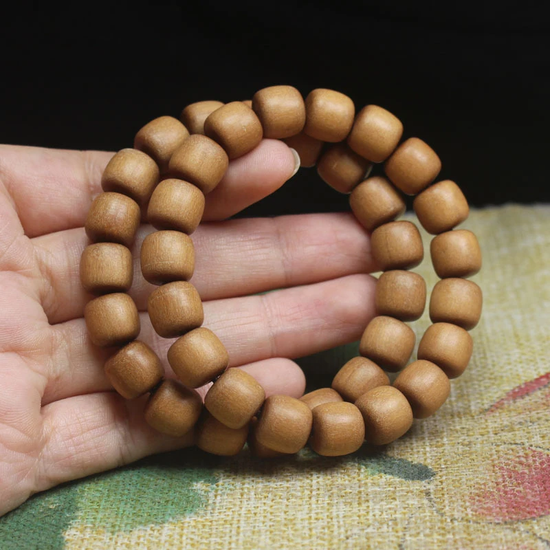 

Indonesian teak barbary beads, sandalwood black wood , vintage material bracelet 10mm