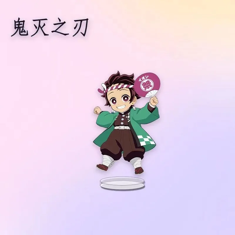 Demon Slayer Acrylic Stand Figure Kamado Nezuko Tomioka Giyuu Anime Peripheral Cute Q-version Take The Flag Desktop Ornament