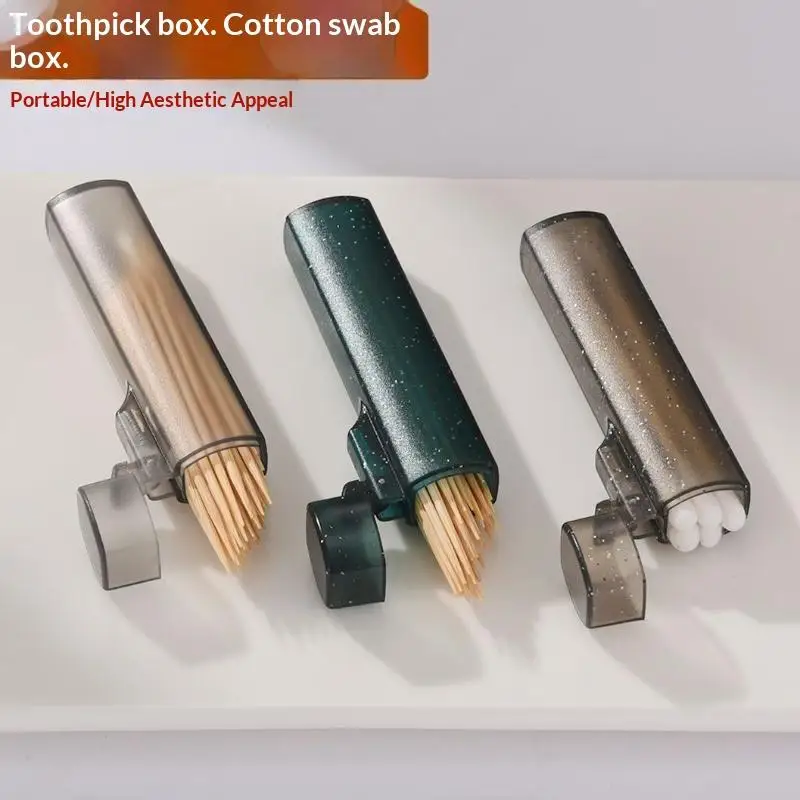 1pc  Portable  Food-safe  Transparent Mini Storage Box Portable Band Aid Toothpick Cotton Swab Small Item Sorting Finishing Box