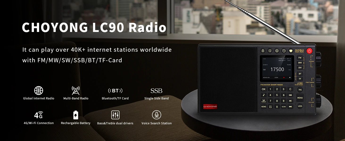 CHOYONG LC90 Radio Multibanda Inteligente Internet Radio (Versión