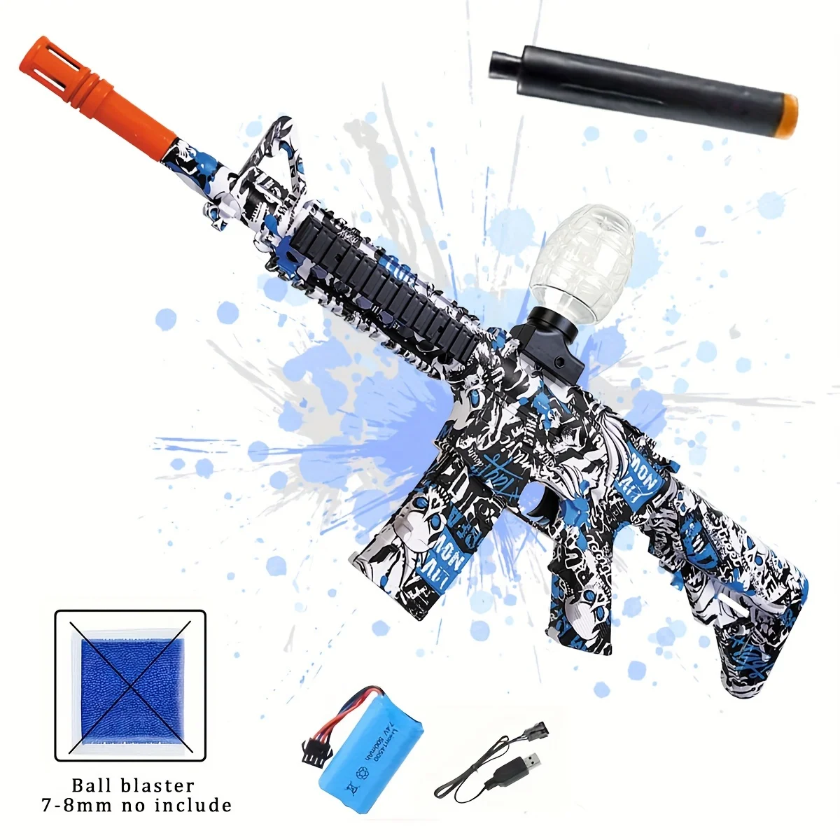 Blaster Electric, M4A1 Blaster, Splatter-Ballpistole, vollständig automatisch, für Sommer-Outdoor-Schießspiel, Geschenk (ohne Kugel)