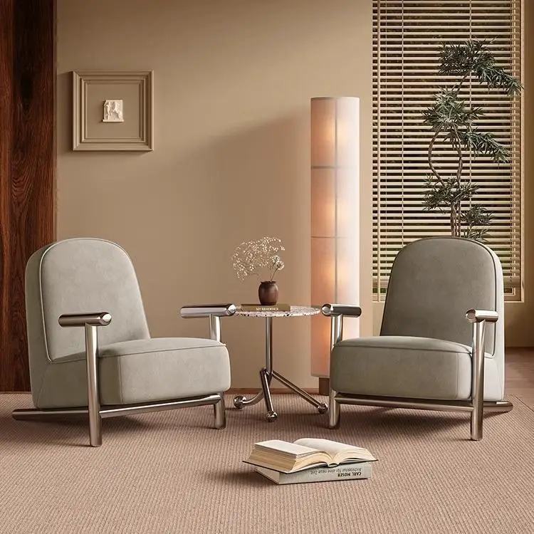 كرسي أريكة فردي لمشاهير الإنترنت الحديث لشقة صغيرة وغرفة المعيشة وشرفة B&B مقهى وطاولة واحدة ومجموعة كرسيين #3