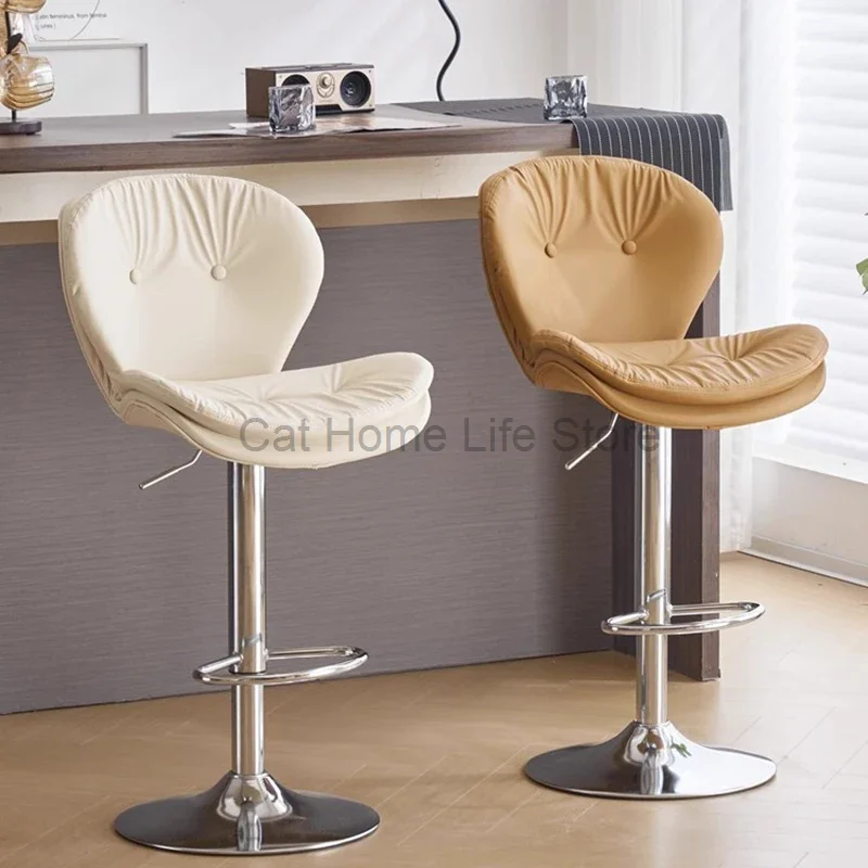 

Modern Reception Bar Chairs High Stool Luxury Office Adjustable Bar Chairs Swivel Minimalist Design Bar Furniture Cadeiras LLBC