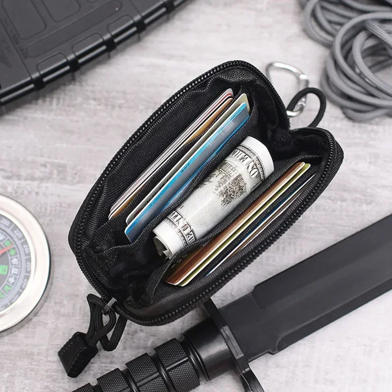 Tactical Key Bag Change Purse Wallet Travel Kit Coin Purse With Card Pack Zippers Waist Bag EDC Pouch Portable Key Earphone Bag
