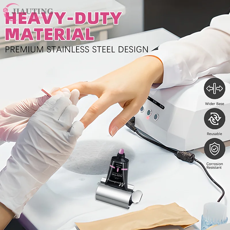 Exprimidor de pegamento para extensión de uñas, rodillo de tubo, dispensador giratorio para extensión de uñas, tubo de pegamento, accesorios de herramientas para uñas, 1 ud.