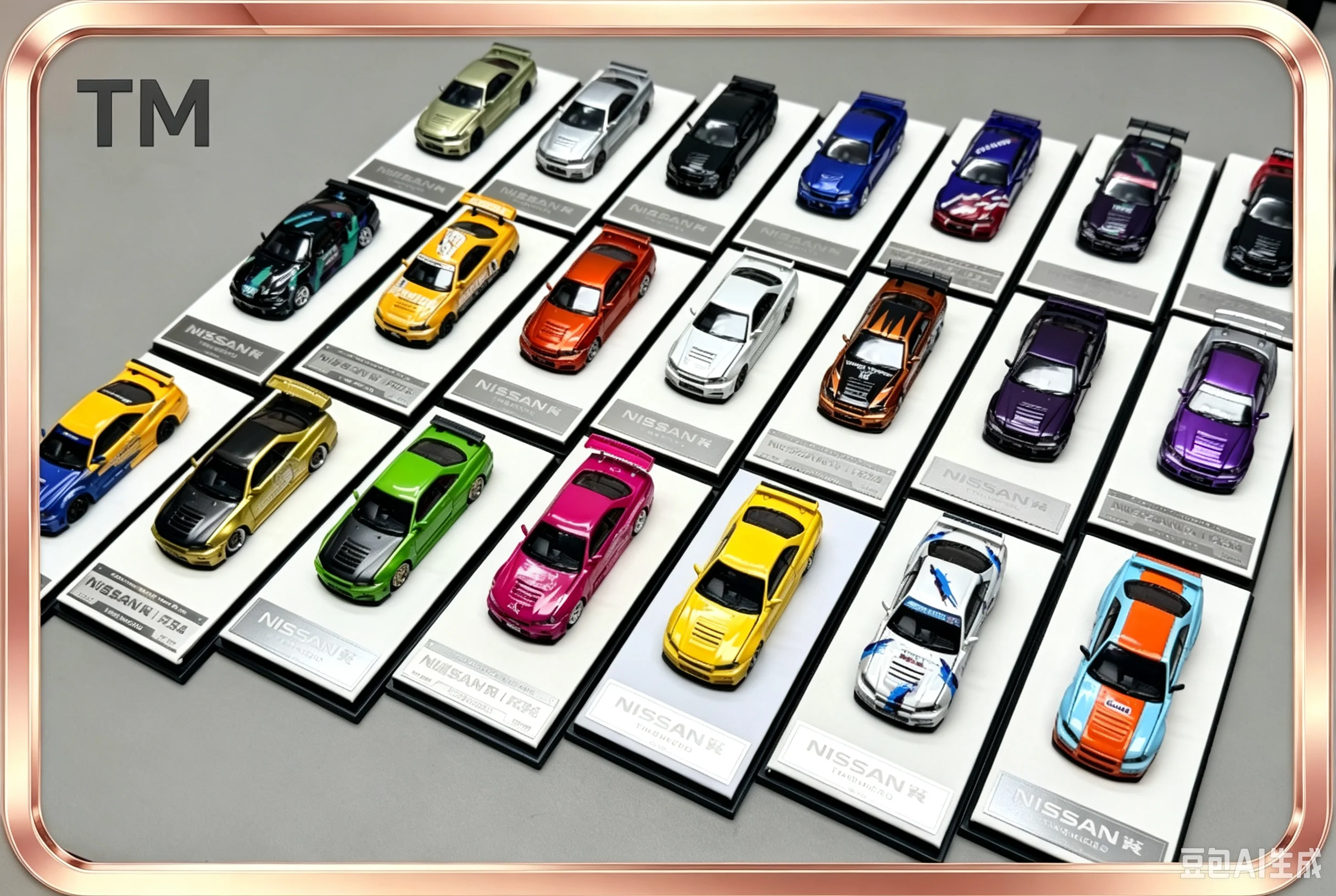 TM 1:64 Nissan GTR R34 Open-Top Edition Collection, Detailed Alloy Car Model.
