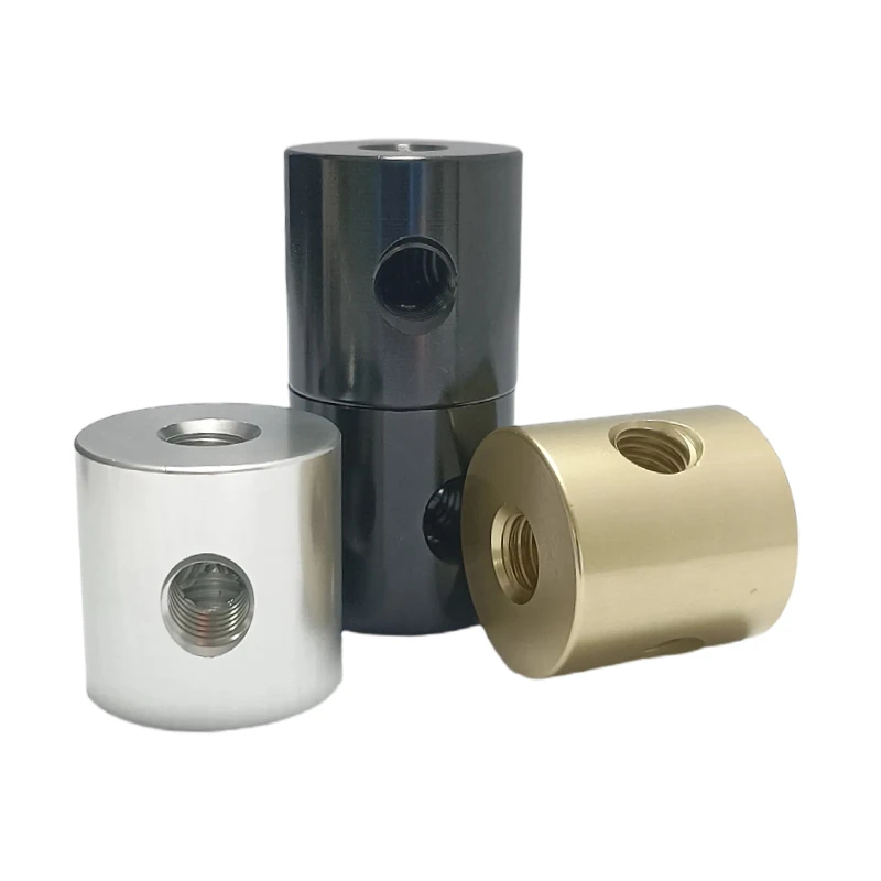 Aluminum Alloy Through-hole Cylindrical Nut with Side 3-hole Connection Tent Folding and Retractable Triangular Connector Nut