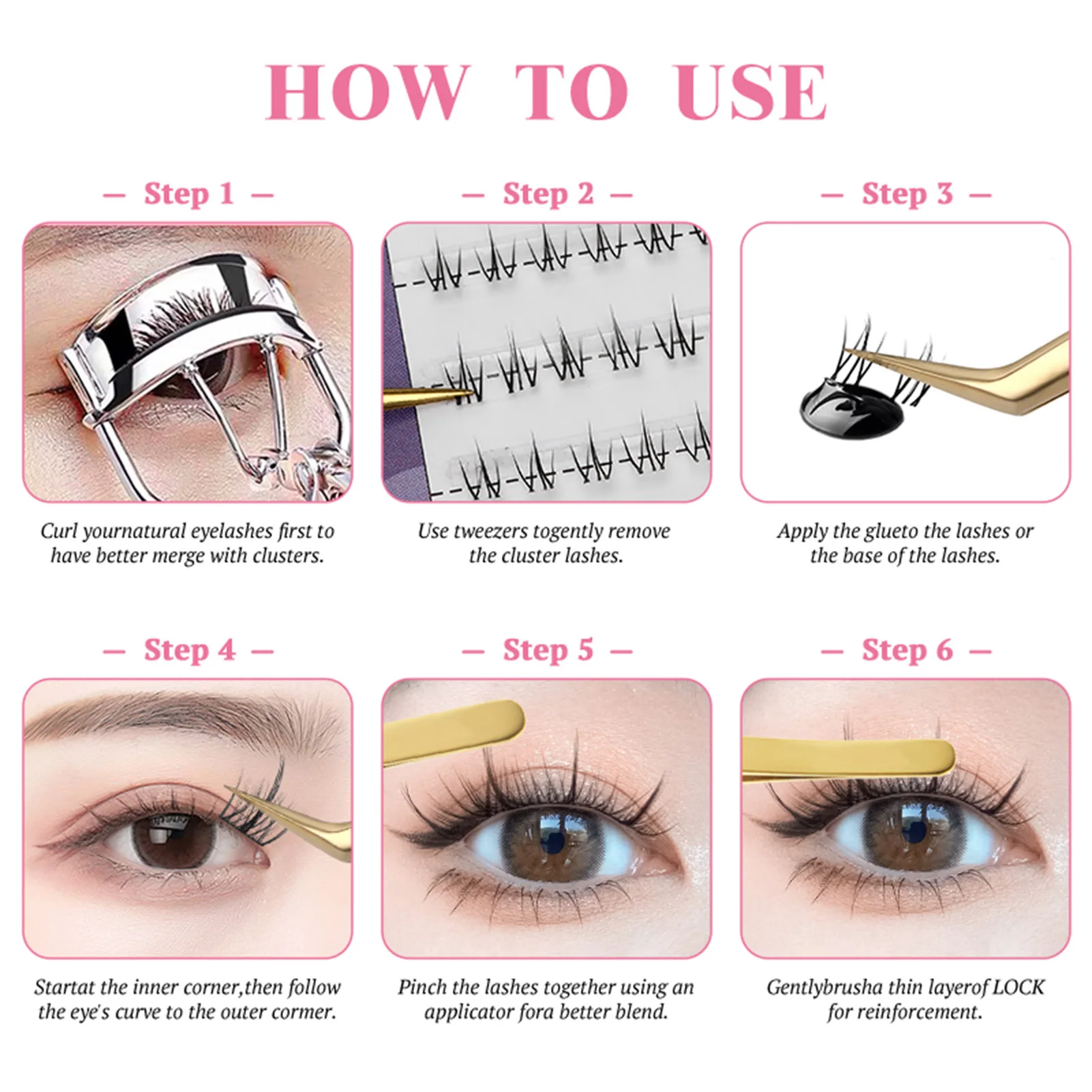 10 Rows 5-6mm Lower Eyelashes Samll Flame Fake Lashes Segmented Natural Under Lashes Manga Bottom Lashes Eyelash Makeup Tool